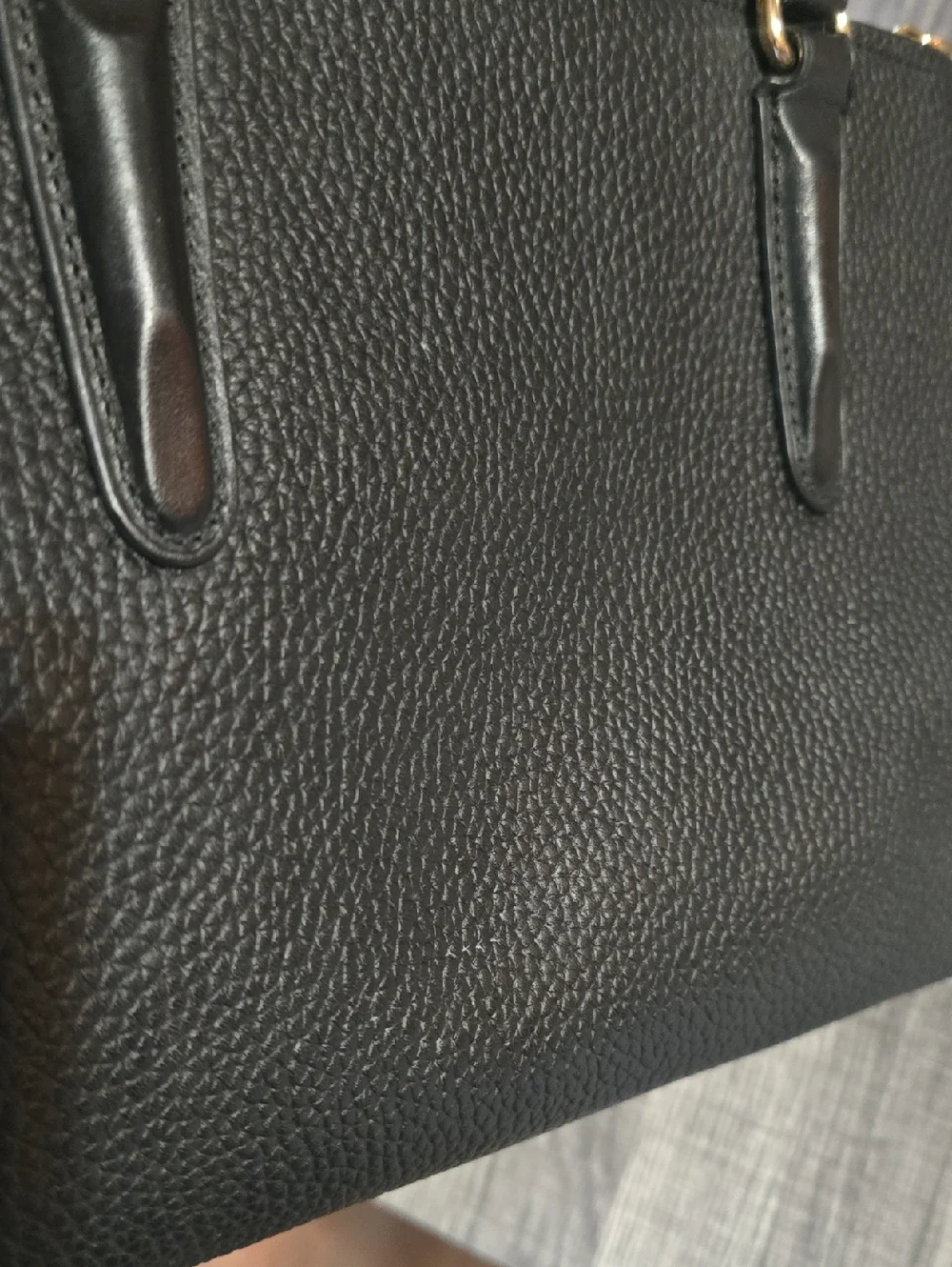 Coach Brooklyn 28 Black Pebbled Leather Satchel with Gold Hardware - Picture 4 of 5